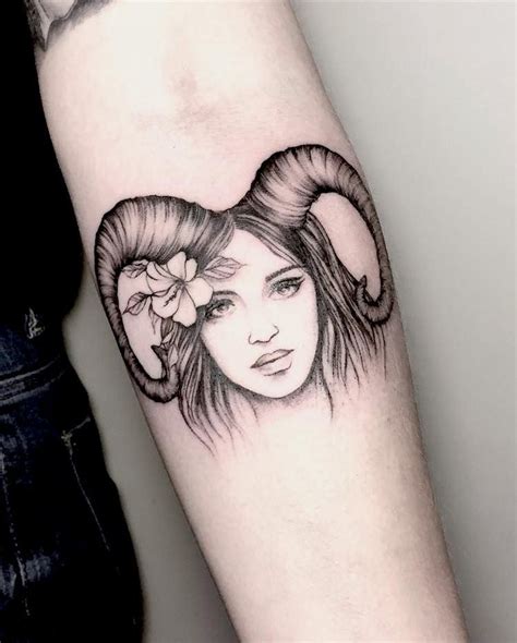 aries ram head tattoo|girly unique aries tattoo.